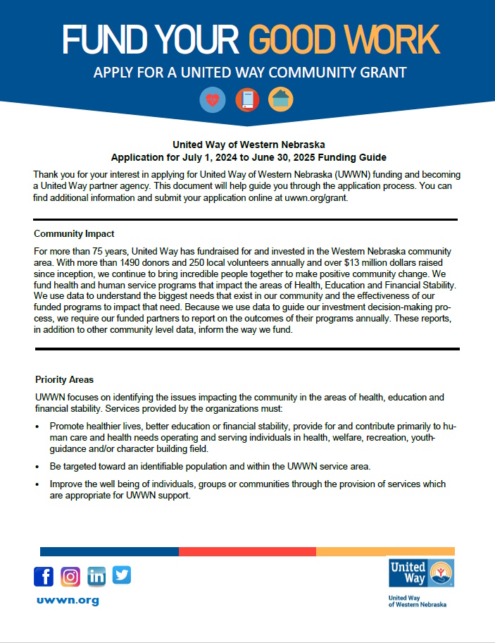2024-2025 United Way Grant | United Way of Western Nebraska